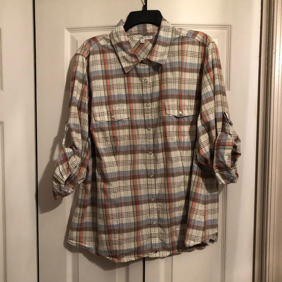 Tommy Hilfiger Western Pearl Snap Plaid Shirt 20 - Picture 3 of 4